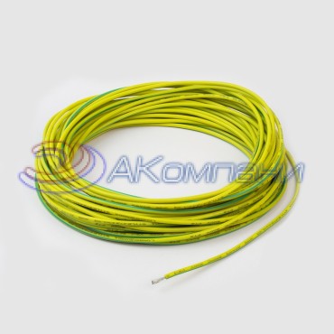 Провод силиконовый 20AWG, 0,5 мм2, 10м желто-зеленый