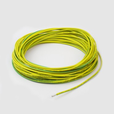 Провод силиконовый 20AWG, 0,5 мм2, 10м желто-зеленый