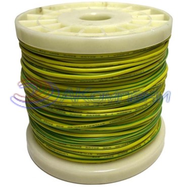 Провод гибкий силиконовый 20AWG, 0,5 мм2, 100м желто-зеленый