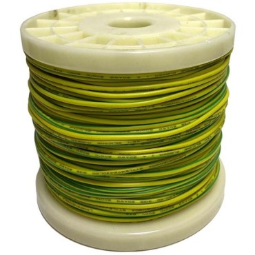 Провод гибкий силиконовый 20AWG, 0,5 мм2, 305м желто-зеленый
