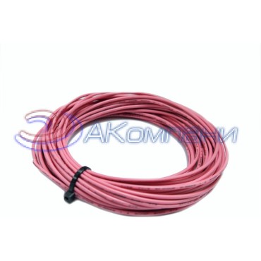 Провод гибкий силиконовый 30AWG, 0,05 мм2, 10м розовый