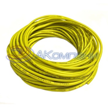 Провод гибкий силиконовый 30AWG, 0,05 мм2, 10м желтый