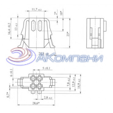 СЦНК.757555.029 Колодка гнездовая 4-х контактная аналог АМР 1-929620-1