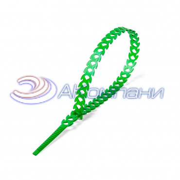 Кабельная стяжка нейлоновая разъемная фигурная T-flex 300 зеленая