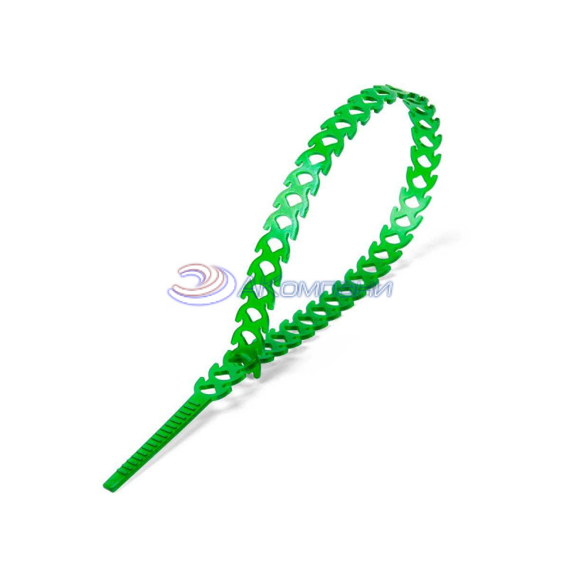 Кабельная стяжка нейлоновая разъемная фигурная T-flex 300 зеленая