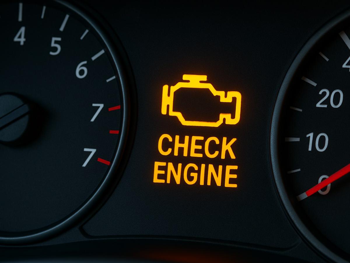 Горящая лампа Check Engine на панели приборов